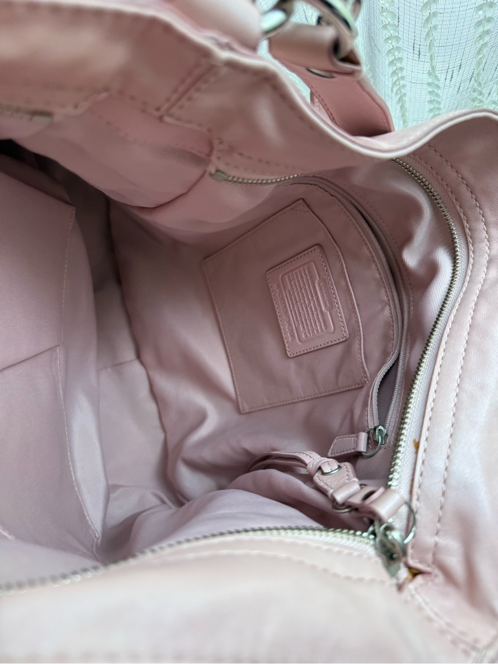 Coach Zoe Blush Pink Leather Crossbody Bag/Hobo - Picture 3 of 8